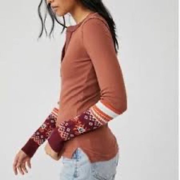 free People Micah Layering cuffs thermal top in autumn combo size XS - Picture 4 of 9